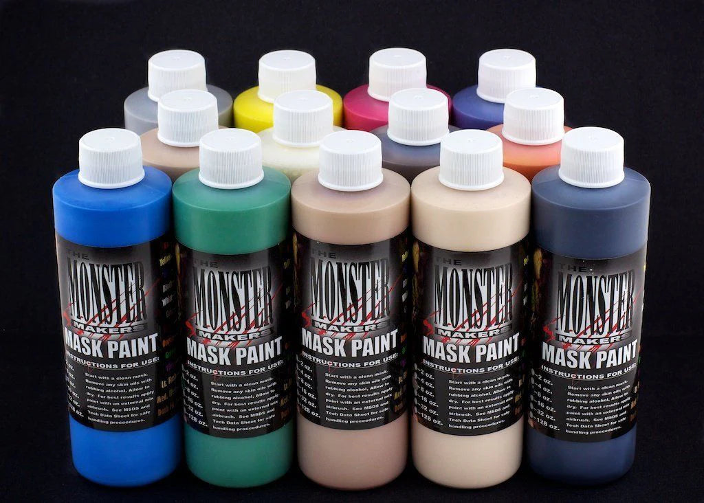 The Monster Makers Latex Mask Paint 13 Color Kit (4oz Bottles)